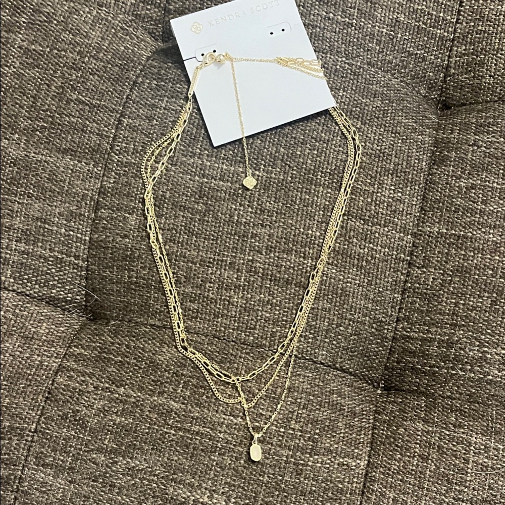 Kendra Scott Mini Elisa Gold Triple Strand Necklace